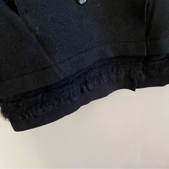 Nataylija Jansone Wool Black Double Breasted Detailed Bottom Blazer Coat EU 40 - Picture 5 of 11